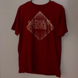 Dark Red Michael Kors T-Shirt w/ gold design